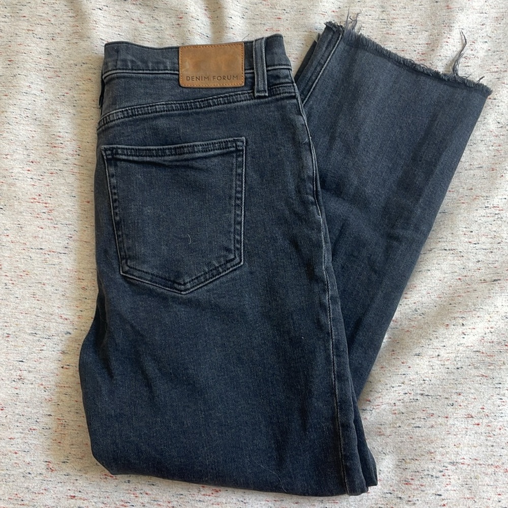 Denim Forum high rise straight leg jeans